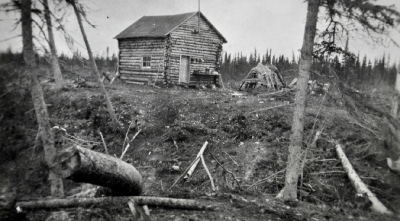 Old style house built from local logs